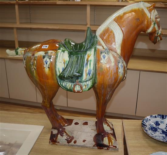 A large Chinese Tang style sancai model of a horse height 80cm